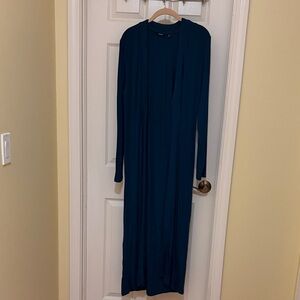 Long Open-Front Maxi Cardigan - Deep Teal